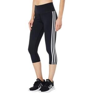 Adidas Women Believe This High-Waist Cropped Leggings Black Size S 9342